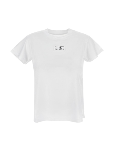 Shop Mm6 Maison Margiela Cotton T-shirt In White