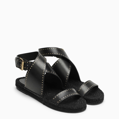 Shop Isabel Marant Black Studded Leather Sandal