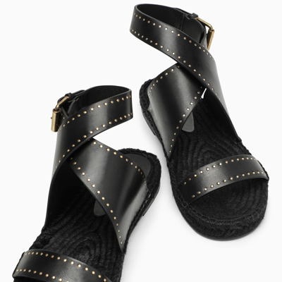 Shop Isabel Marant Black Studded Leather Sandal