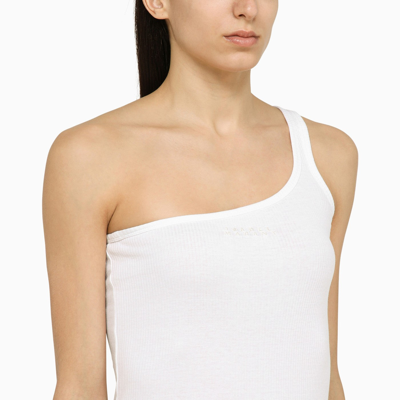 Shop Isabel Marant White One Shoulder Cotton Tank Top