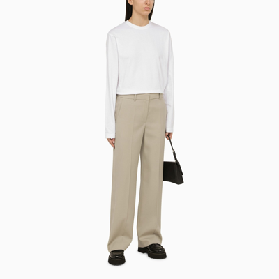 Sportmax White Cotton Long-sleeved T-shirt