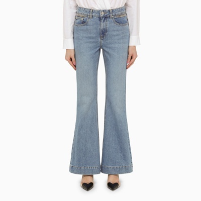 Shop Stella Mccartney Stella Mc Cartney Falabella Mid Vintage Blue Wide Leg Jeans