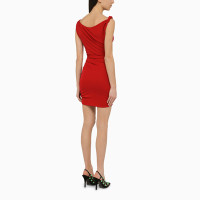 Shop The Andamane Red Draped Mini Dress