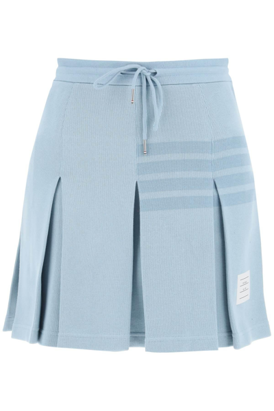 Shop Thom Browne Knitted 4 Bar Pleated Skirt