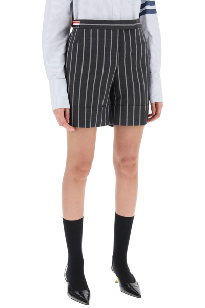 Shop Thom Browne Striped Tailoring Shorts
