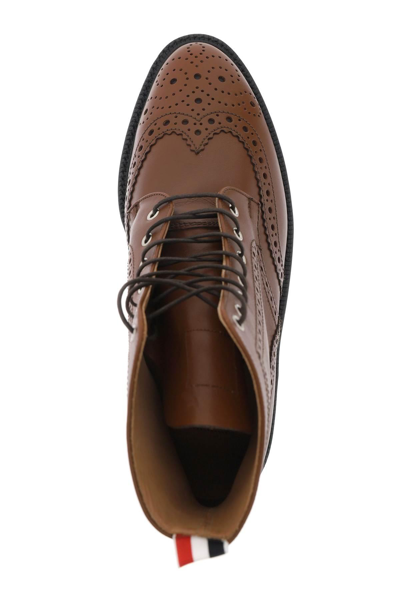 Thom Browne Wingtip Ankle Boots With Brogue Details