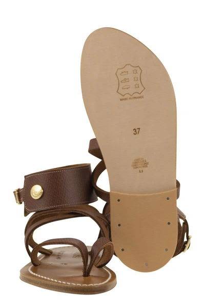 Shop Longchamp X K.jacques Leather Sandals In Brown