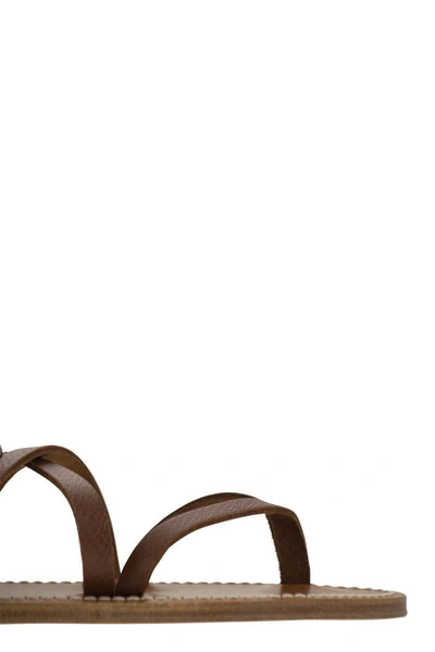 Shop Longchamp X K.jacques Leather Sandals In Brown