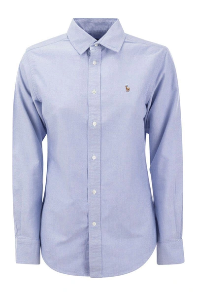 Shop Polo Ralph Lauren Classic-fit Oxford Shirt In Blue