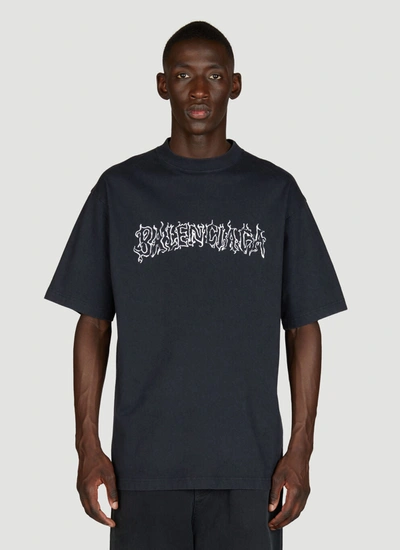 Shop Balenciaga Men Darkwave T-shirt In Black