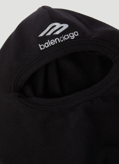 Shop Balenciaga Women Logo Print Balaclava In Black