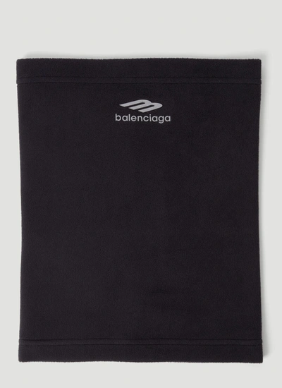 Shop Balenciaga Women Logo Print Tubular Scarf In Black