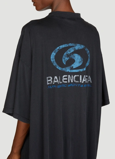 Shop Balenciaga Women Surfer Maxi T-shirt Dress In Black