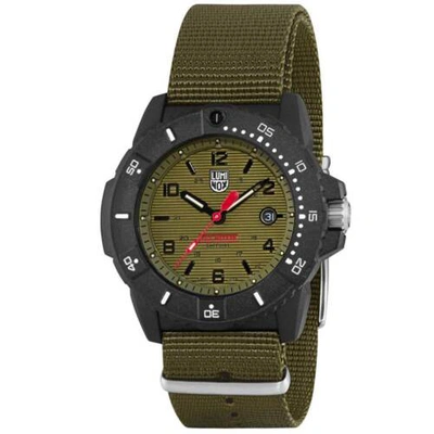Pre-owned Luminox Navy Seal 3600 Series Men's Watch Set Quartz Green Dial Strap 3617