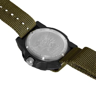 Pre-owned Luminox Navy Seal 3600 Series Men's Watch Set Quartz Green Dial Strap 3617