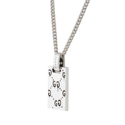 Pre-owned Gucci Ghost Pendant Necklace In Silver