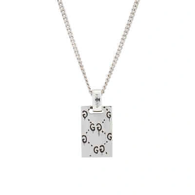 Pre-owned Gucci Ghost Pendant Necklace In Silver
