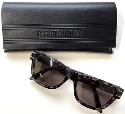 Pre-owned Dior Christian  Signature S6u 68d0 Grey Tortoise/grey Lenses Sunglasses 54-17 In Gray