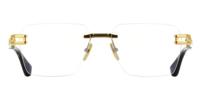 Pre-owned Dita Meta Evo Rx Dtx 154-a-03 Yellow Gold Arctic Swirl Green Rimless Eyeglasses In Clear