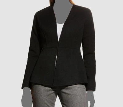 Pre-owned Neiman Marcus $1299  Cashmere Collection Women's Black Open-front Coat Size M