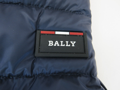 Pre-owned Bally $850  Navy Nylon Red White Web Logo Down Puffer Jacket Bomber 52 Us 42