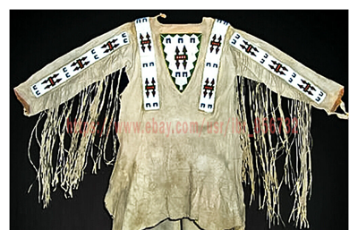 Pre-owned Suit Native American Pants & Shirt Suede Leather Fringes Western War Hunting  In Beige