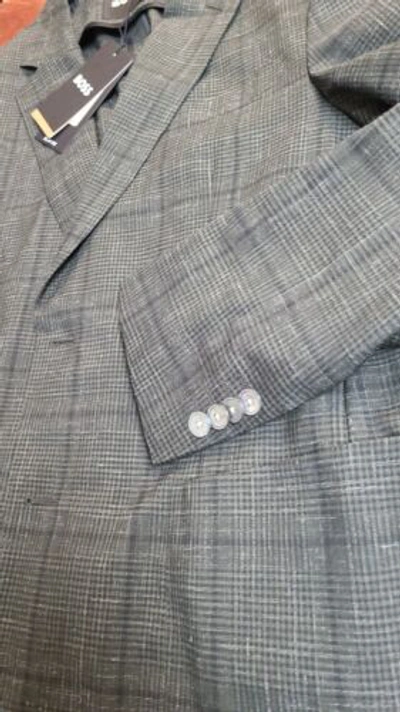 Pre-owned Hugo Boss $895 - Boss Slim Fit 2-piece Suit In Wool Linen Blend Italian Fabric - Size 40r In Green