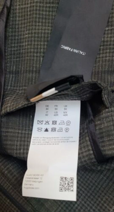 Pre-owned Hugo Boss $895 - Boss Slim Fit 2-piece Suit In Wool Linen Blend Italian Fabric - Size 40r In Green