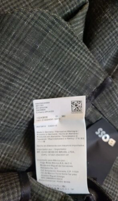Pre-owned Hugo Boss $895 - Boss Slim Fit 2-piece Suit In Wool Linen Blend Italian Fabric - Size 40r In Green