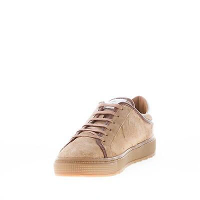 Pre-owned Voile Blanche Men Shoes Brown Taupe Hairy Suede Fit Sneaker With White