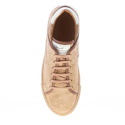 Pre-owned Voile Blanche Men Shoes Brown Taupe Hairy Suede Fit Sneaker With White