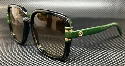 Pre-owned Gucci Gg1066s 003 Black Brown Large Women's 59 Mm Sunglasses