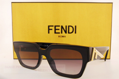 Pre-owned Fendi Brand  Sunglasses Fe 40099i 01b Black/gradient Grayfor Women