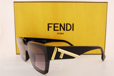 Pre-owned Fendi Brand  Sunglasses Fe 40099i 01b Black/gradient Grayfor Women