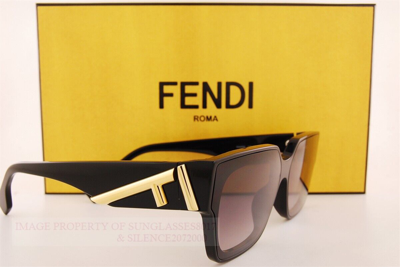 Pre-owned Fendi Brand  Sunglasses Fe 40099i 01b Black/gradient Grayfor Women