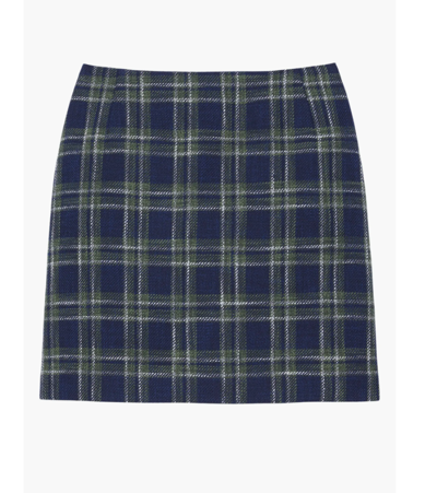 LAFAYETTE 148 Pre-owned York L66408 Womens Multi Plaid A-line Miniskirt Size Us 12 In Green/blue