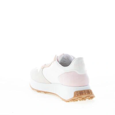 Pre-owned Hogan Women Shoes H641 Sneaker In Beige And Pink Suede With White Fabric