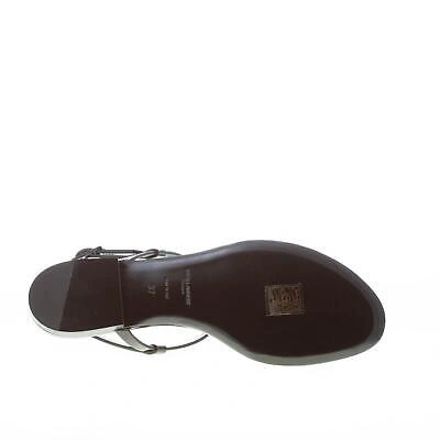 Pre-owned Saint Laurent Women Shoes Black Patent Cassandra Flat Thong Sandal Strass