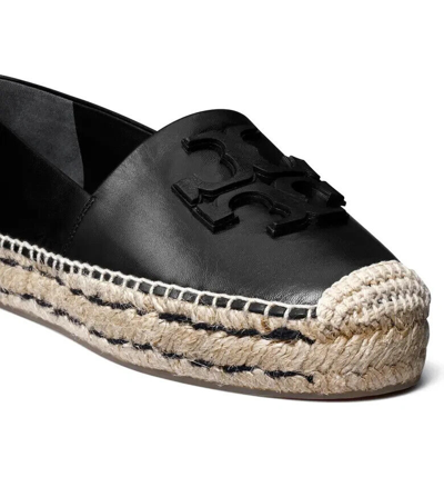 TORY BURCH Pre-owned Ines Platform Espadrille Leather Flat Black Us 8 Authentic