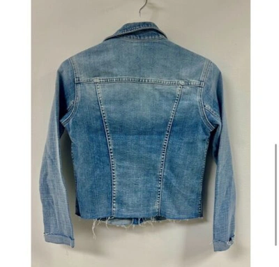 Pre-owned L Agence L'agence Janelle Slim Raw Edge Denim Jacket In Highland.. Nwt. Size Small. In Blue