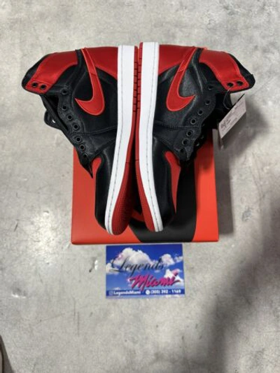 Pre-owned Jordan Sz 11.5 - Nike Women's Air  1 Retro High Og 'satin Bred' Shoes Fd4810-061 In Black