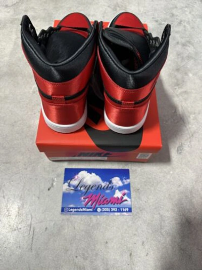 Pre-owned Jordan Sz 11.5 - Nike Women's Air  1 Retro High Og 'satin Bred' Shoes Fd4810-061 In Black