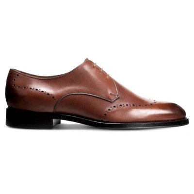 Pre-owned Allen Edmonds Lucca Derby Lace-up Shoe Size 11 Chili Leather Made In Italy In Red