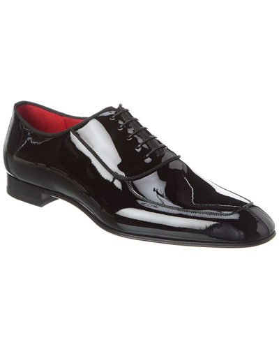 Pre-owned Christian Louboutin Lafitte Patent Oxford Men's In Black