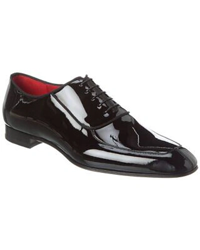 Pre-owned Christian Louboutin Lafitte Patent Oxford Men's In Black