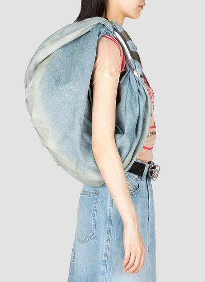 Shop Diesel Women Grab-d Hobo M Shoulder Bag In Blue