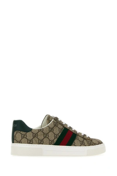 Shop Gucci Woman Gg Supreme Fabric  Ace Sneakers In Multicolor