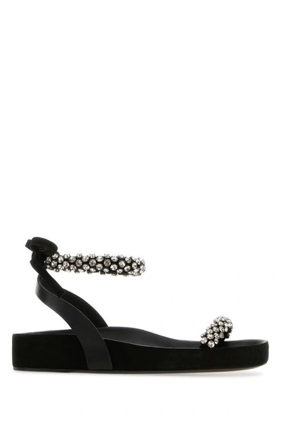 Shop Isabel Marant Woman Black Leather Mellan Sandals