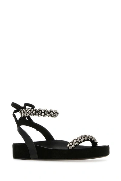 Shop Isabel Marant Woman Black Leather Mellan Sandals