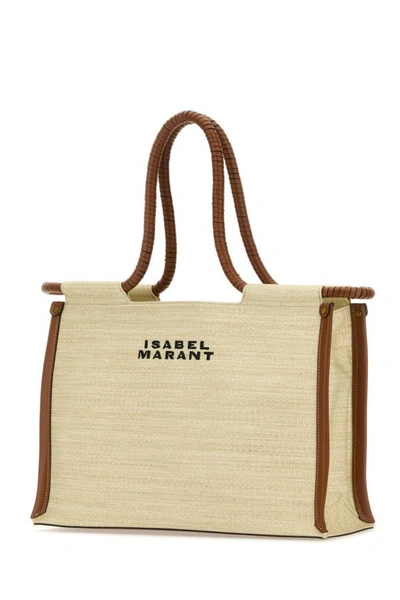 Shop Isabel Marant Woman Sand Fabric Toledo Shopping Bag In Brown